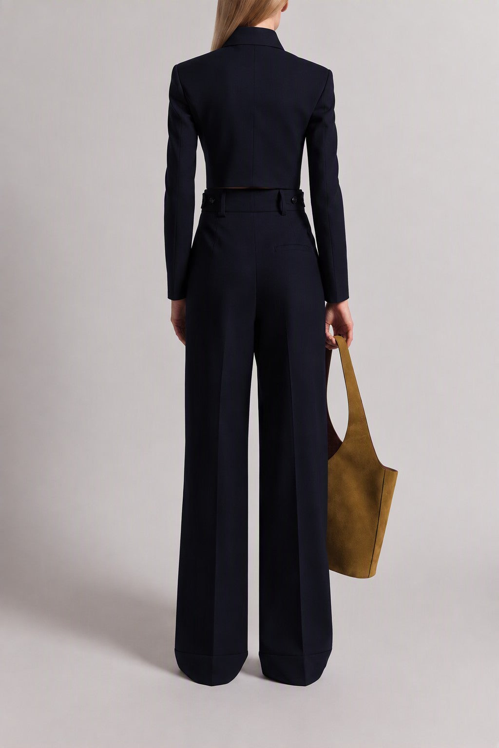 Pantalon à plis en laine Tropical - Blue