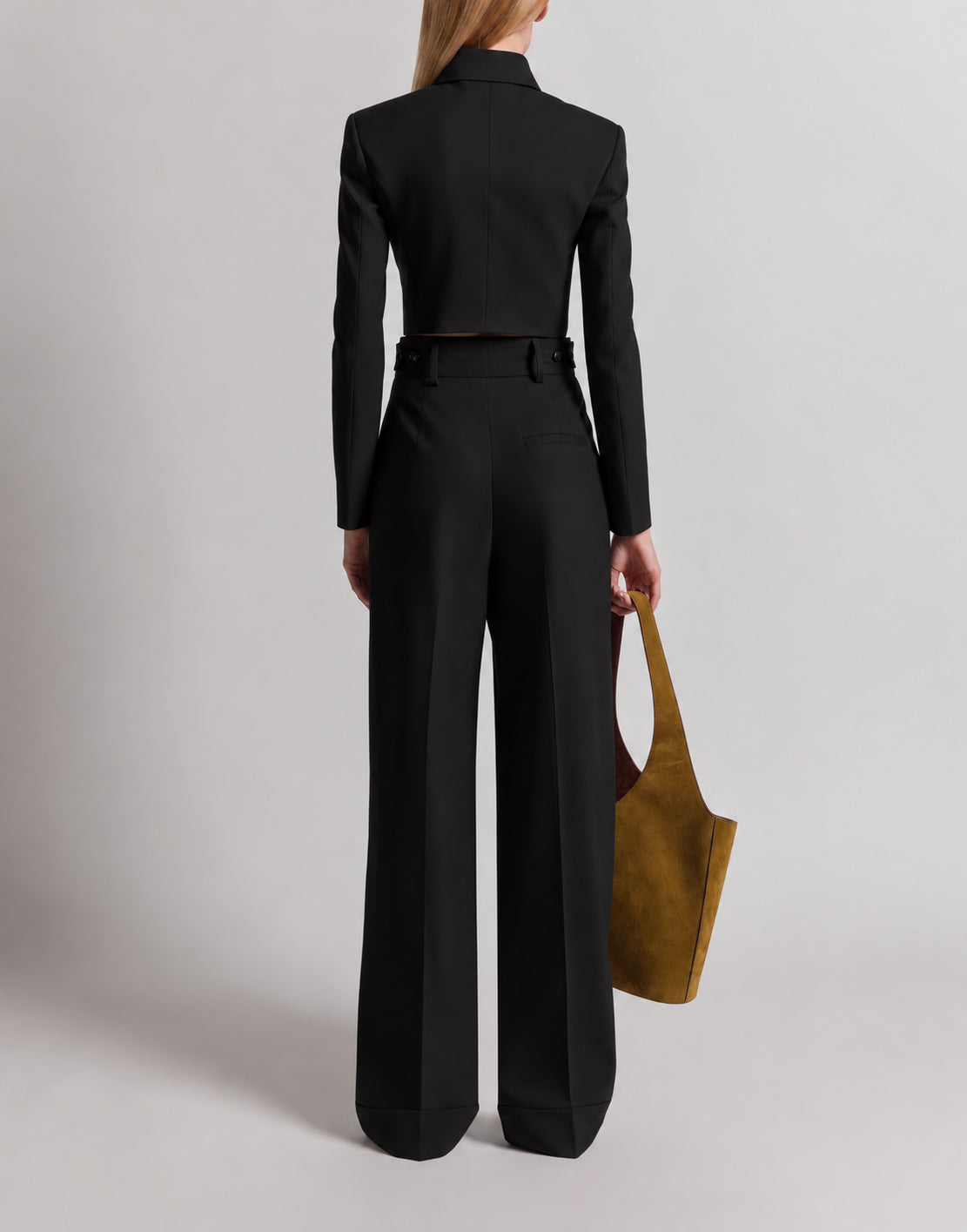 Pantalon à plis en laine Tropical - Black