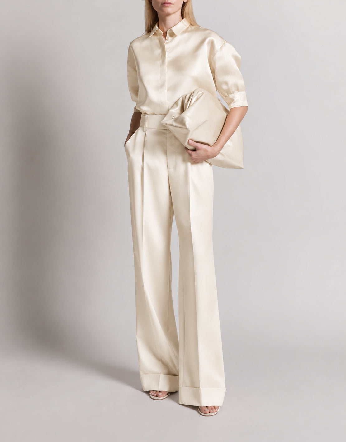 Pantalon de costume en tweed - White