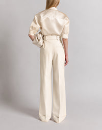 Pantalon de costume en tweed - White