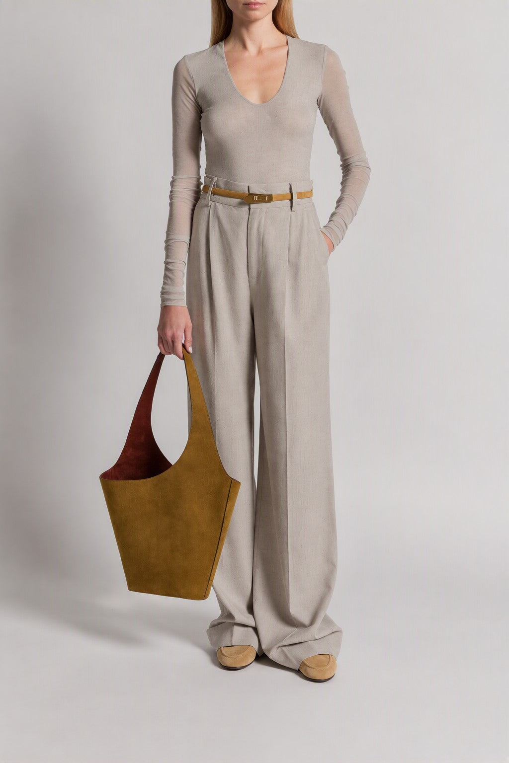 Pantalon de costume en tweed - Light beige