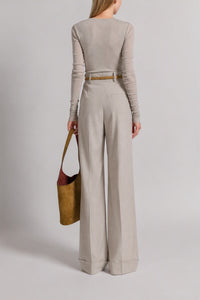 Pantalon de costume en tweed - Light beige