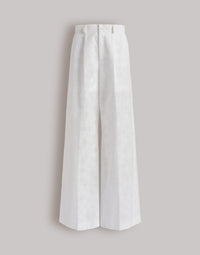 Pantalon large en dentelle Sangallo - White
