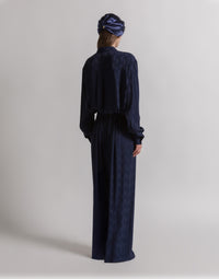 Pantalon en soie Monogram AF - Blue