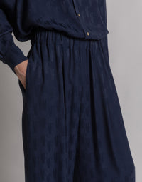 Pantalon en soie Monogram AF - Blue