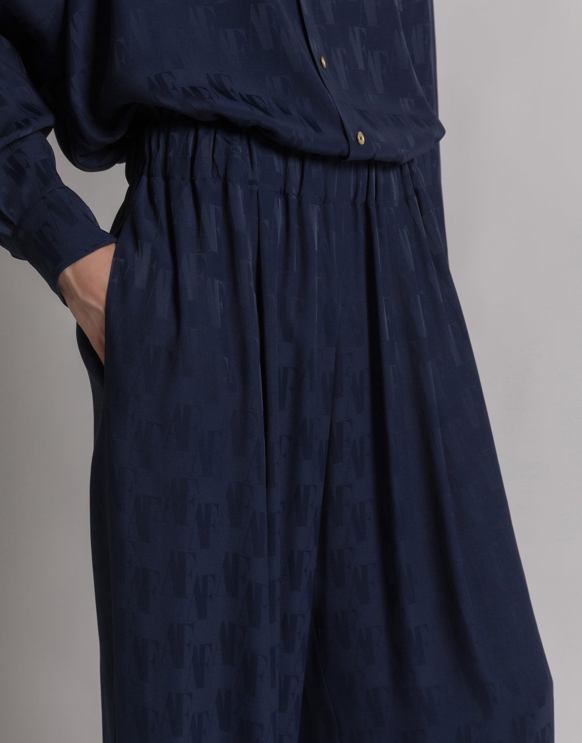 Pantalon en soie Monogram AF - Blue