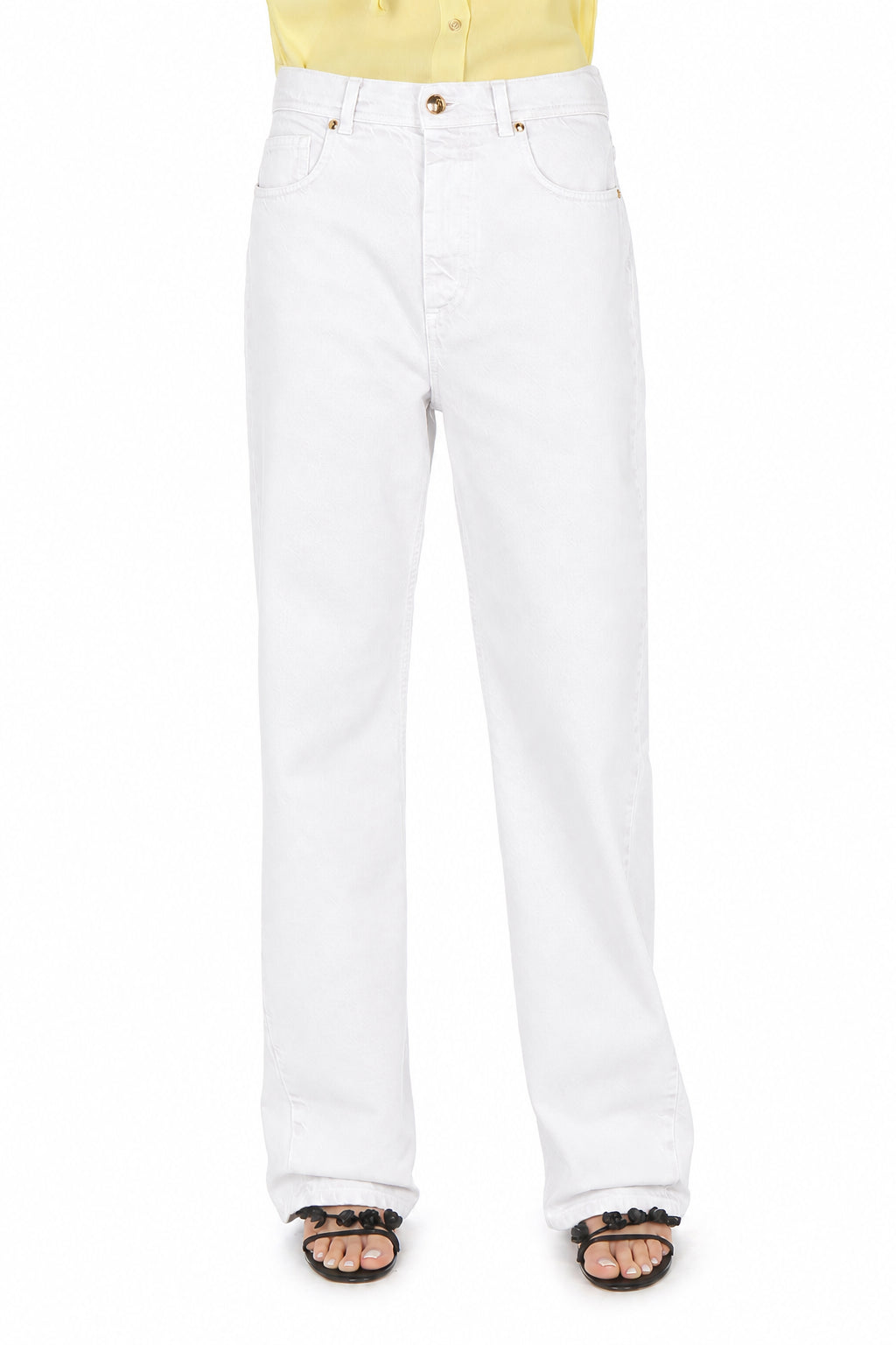 Pantalon droit en denim - White
