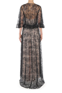 Robe de soirée en dentelle avec paillettes - Black
