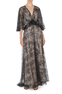 Robe de soirée en dentelle avec paillettes - Black
