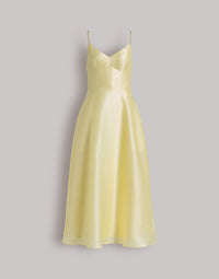 Robe en organza de soie - Yellow