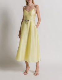 Robe en organza de soie - Yellow