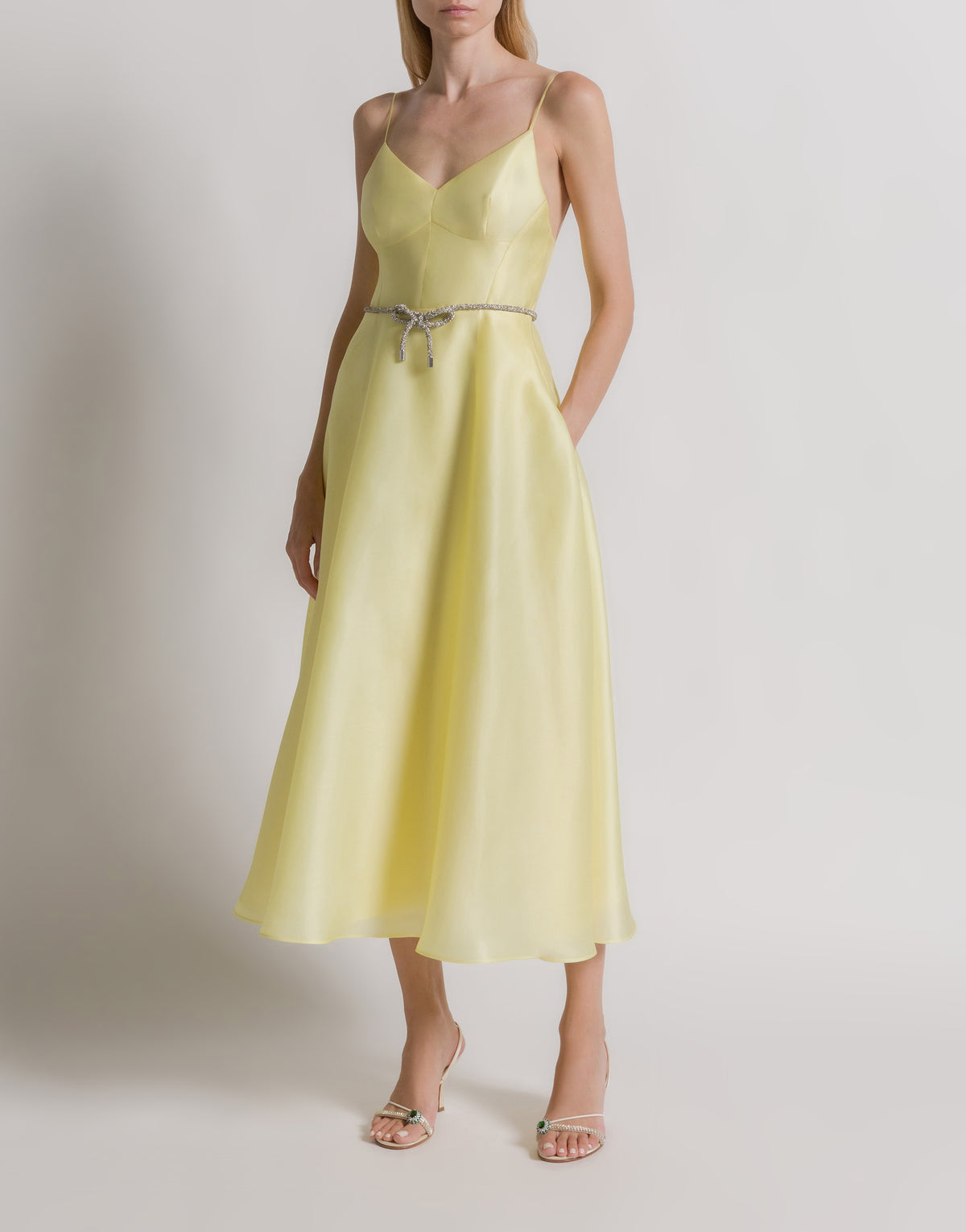 Robe en organza de soie - Yellow