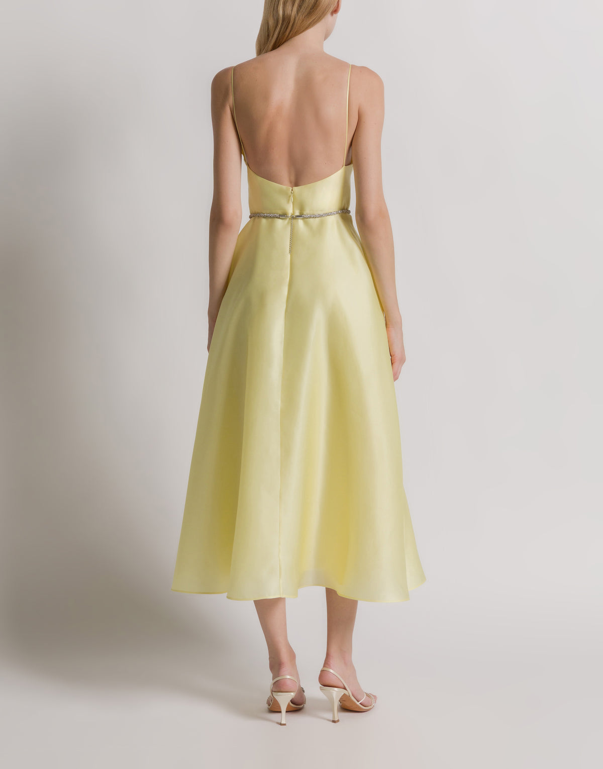 Robe en organza de soie - Yellow