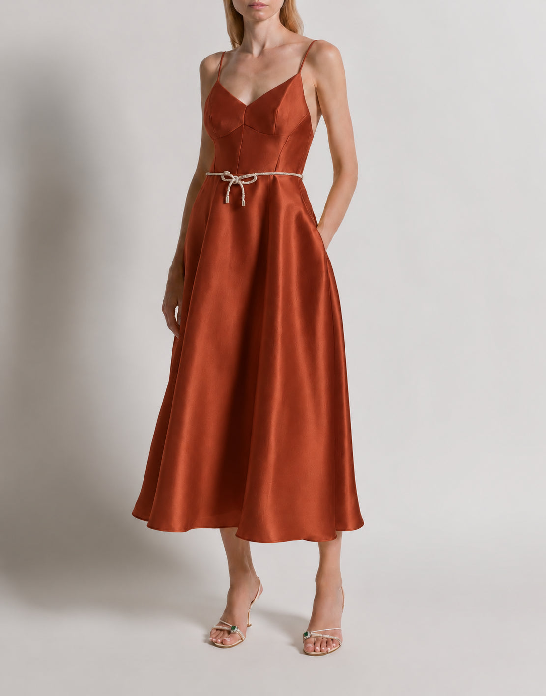 Robe en organza de soie - Red