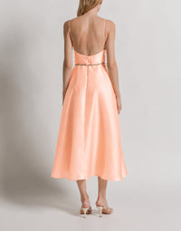 Robe en organza de soie - Beige