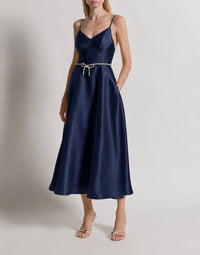 Robe en organza de soie - Blue
