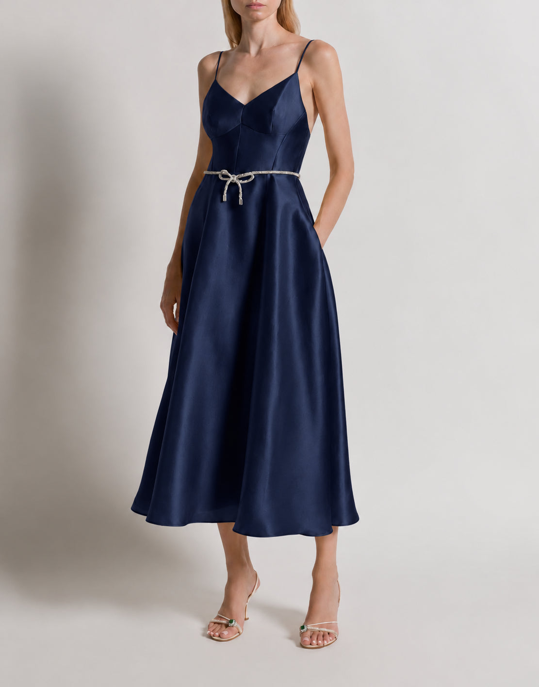 Robe en organza de soie - Blue