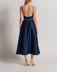 Robe en organza de soie - Blue