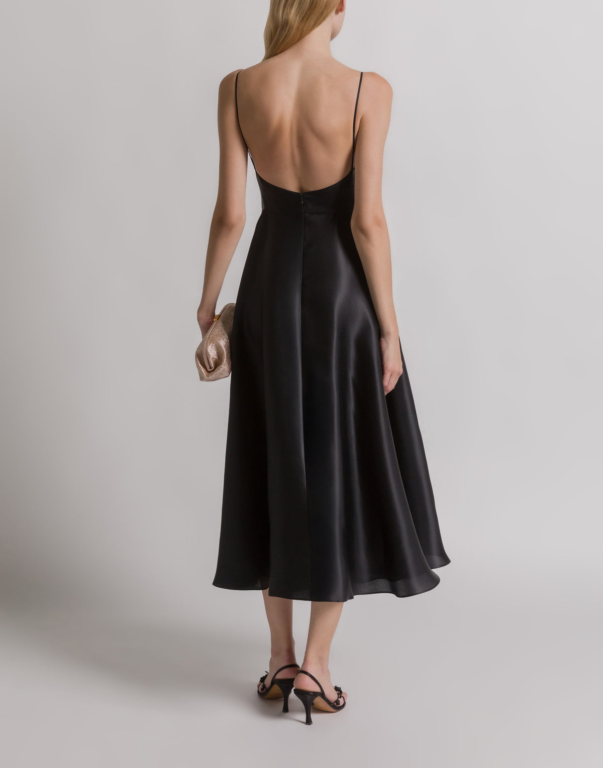 Robe en organza de soie - Black