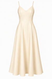 Robe Longue à Fines Bretelles - Ivory