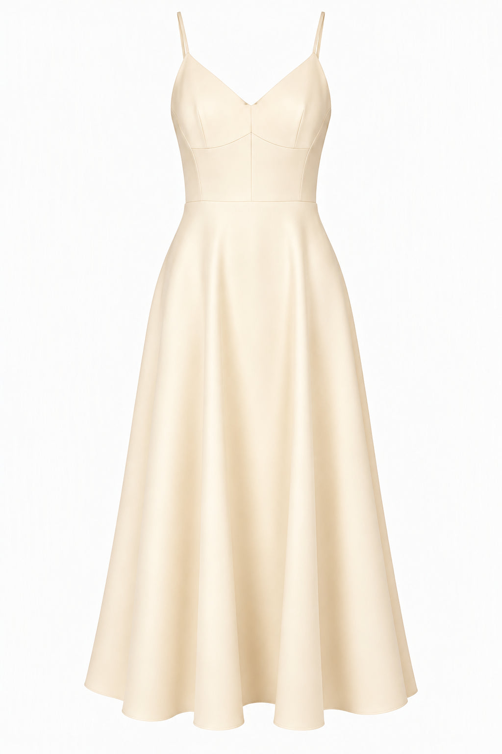 Robe Longue à Fines Bretelles - Ivory