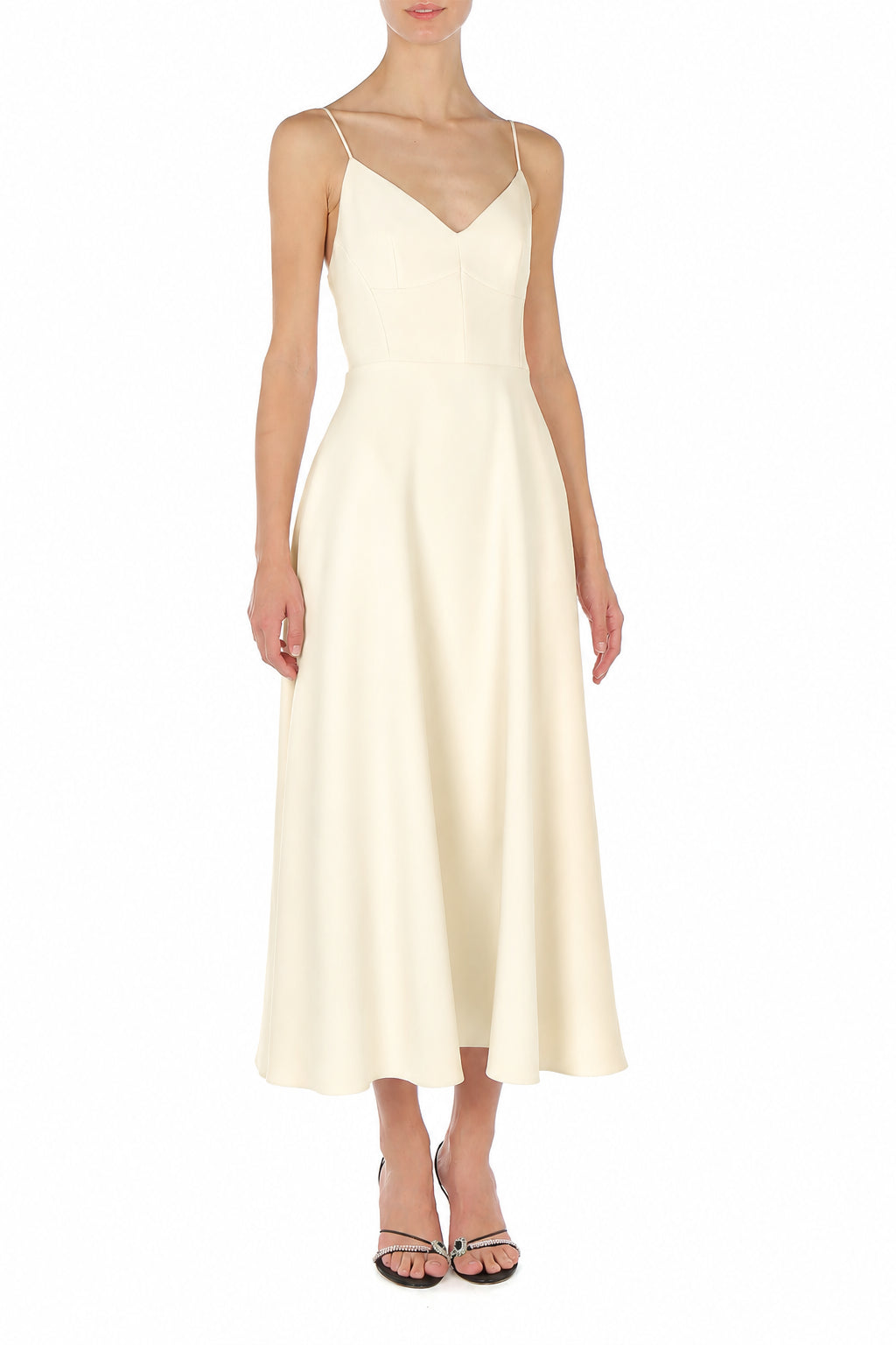 Robe Longue à Fines Bretelles - Ivory