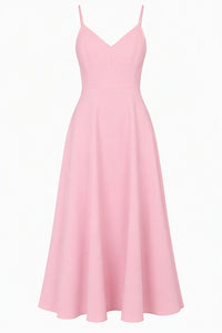 Robe Longue à Fines Bretelles - Pink