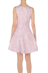 Robe en organza de soie à imprimé floral - Pink