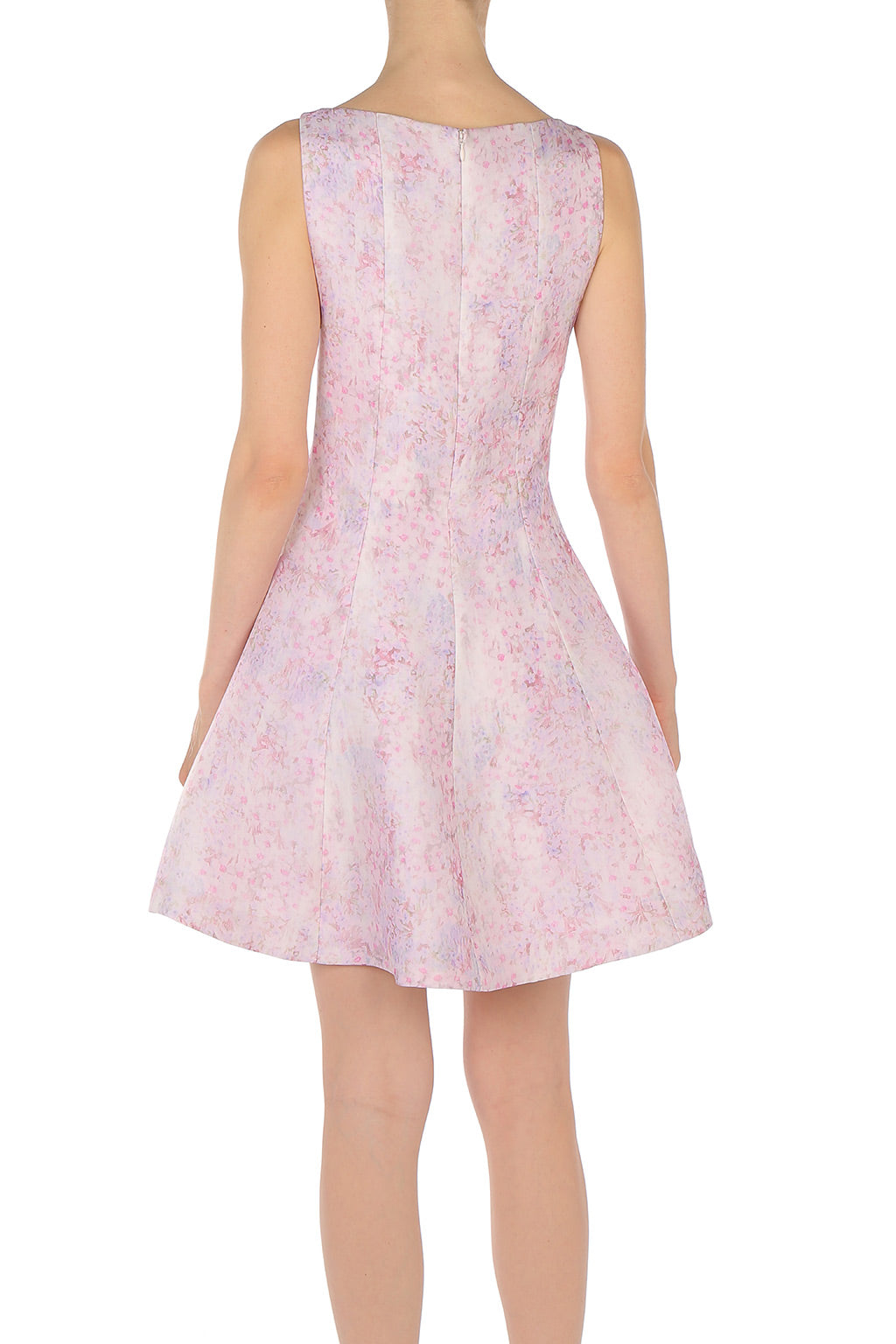 Robe en organza de soie à imprimé floral - Pink