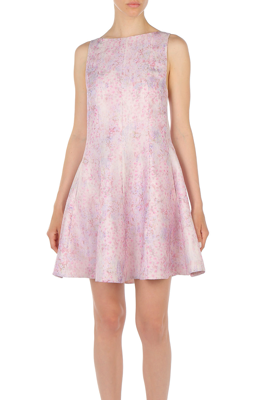 Robe en organza de soie à imprimé floral - Pink