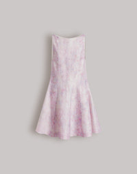 Robe en organza de soie à imprimé floral - Pink