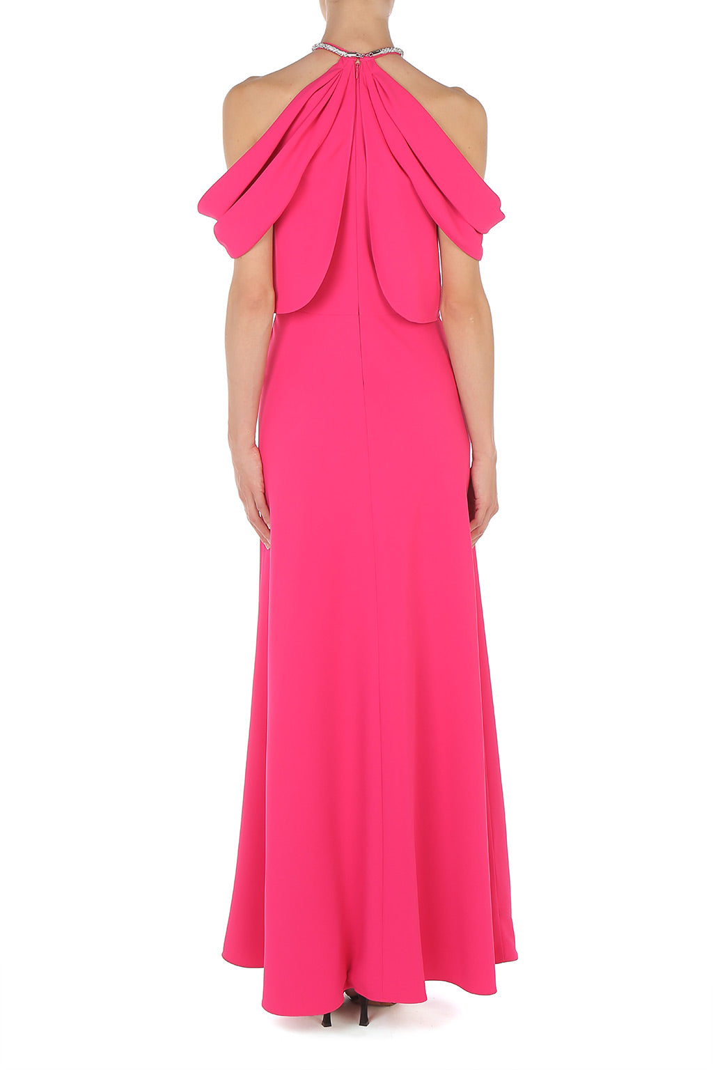 Robe de soirée en cady avec nœud  - Pink