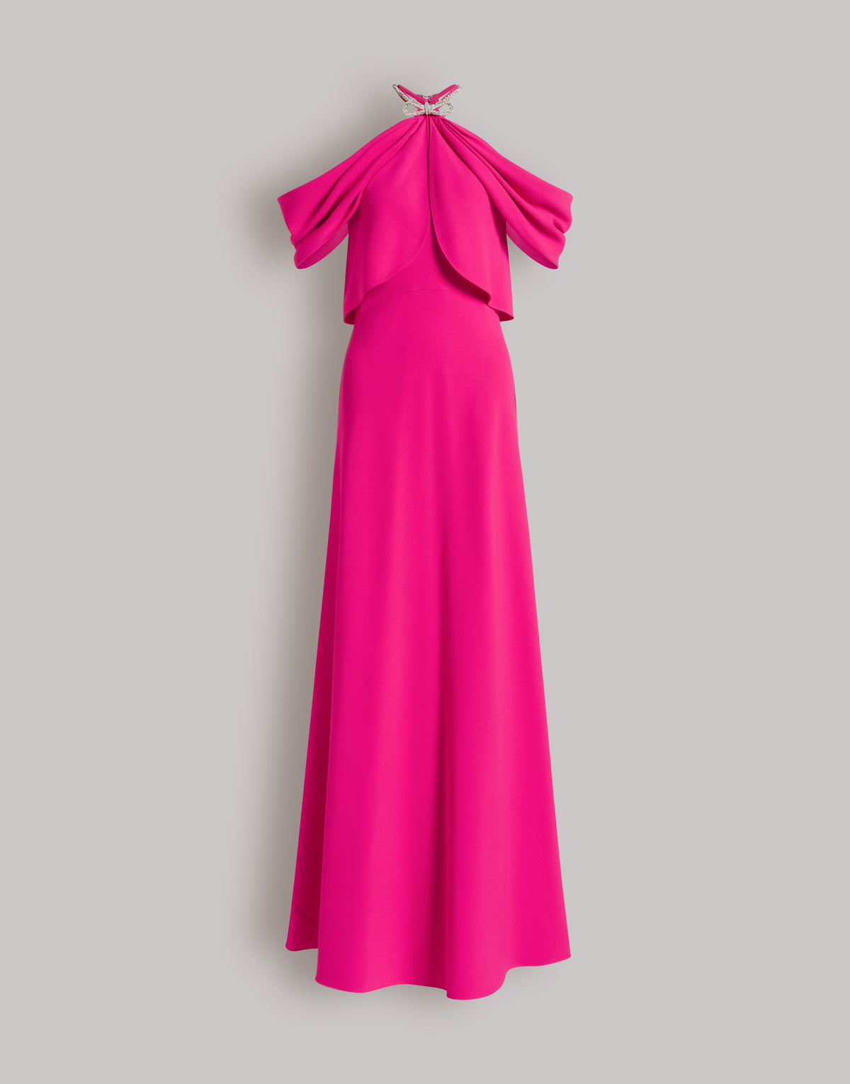 Robe de soirée en cady avec nœud  - Pink