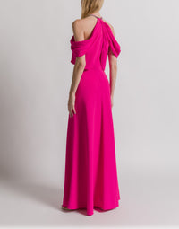 Robe de soirée en cady avec nœud  - Pink