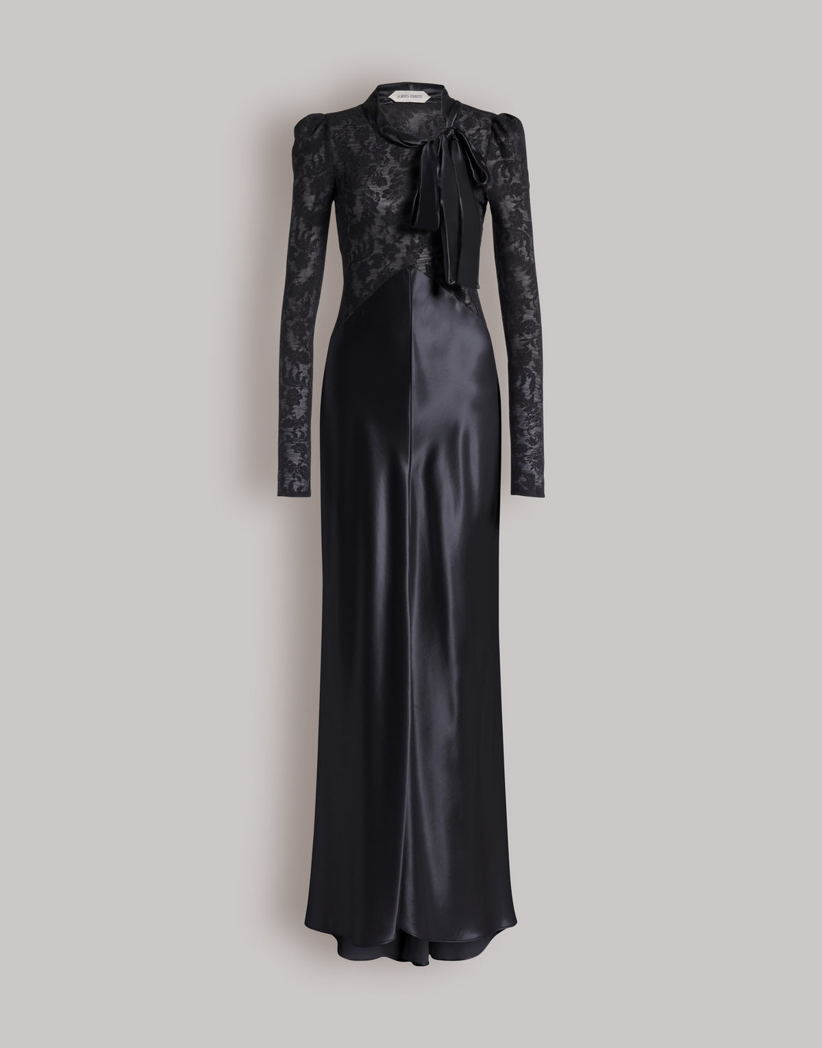 Robe de soirée en satin et dentelle - Black