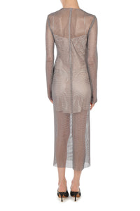 Robe midi en micro-rhinestone - Silver