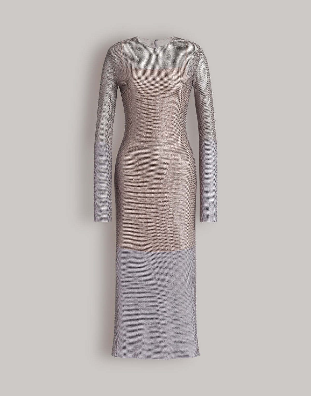 Robe midi en micro-rhinestone - Silver