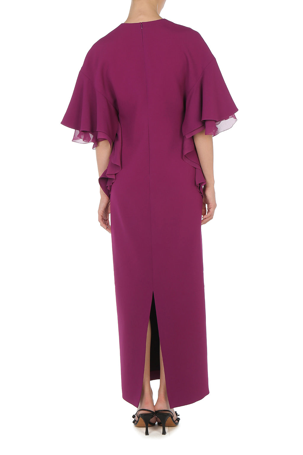 Robe longue à manches cape en améthyste  - Purple