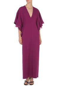 Robe longue à manches cape en améthyste  - Purple