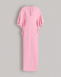 Robe longue à manches cape en améthyste  - Pink