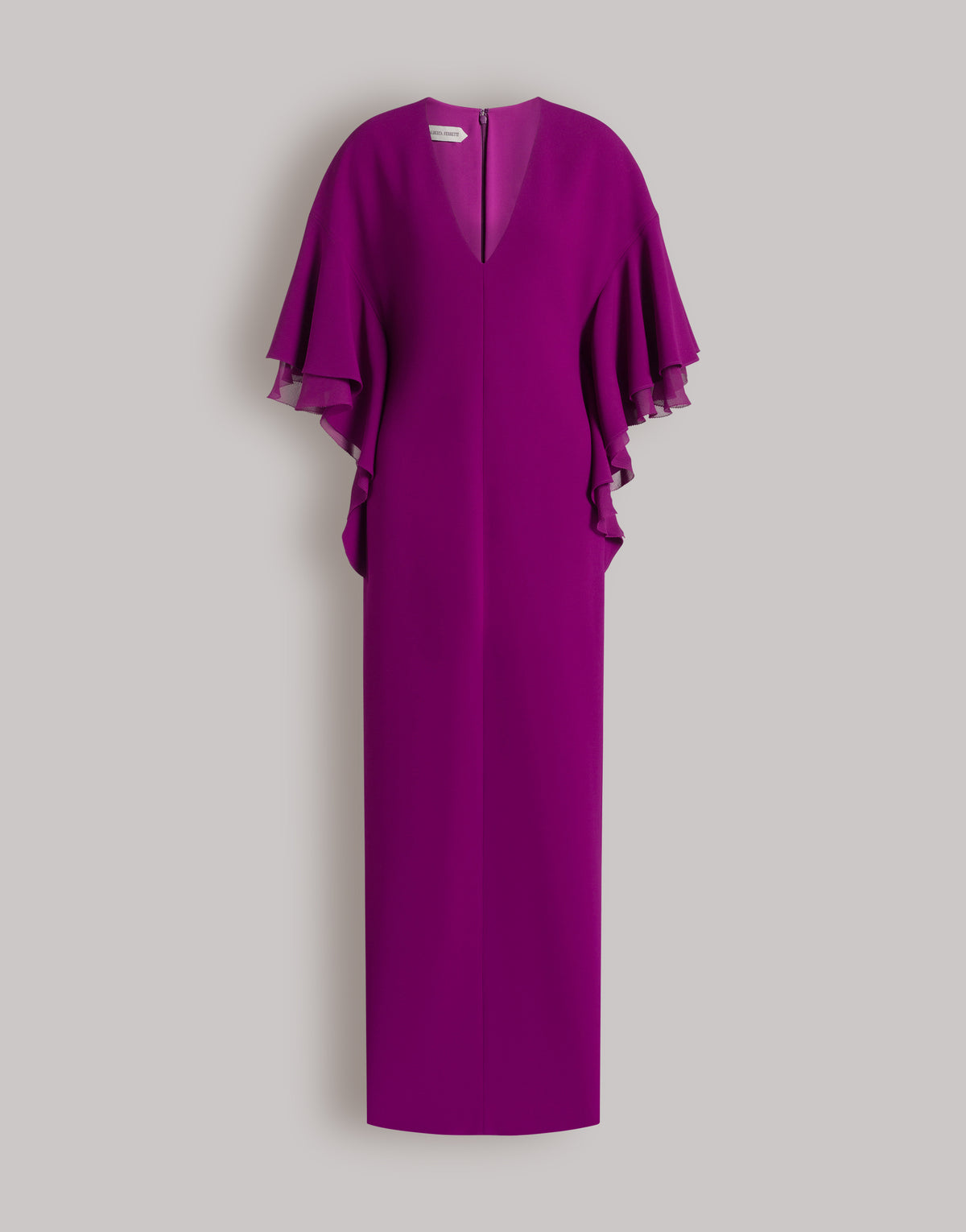 Robe longue à manches cape en améthyste  - Purple