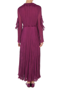Robe du soir en crêponne de soie - Purple