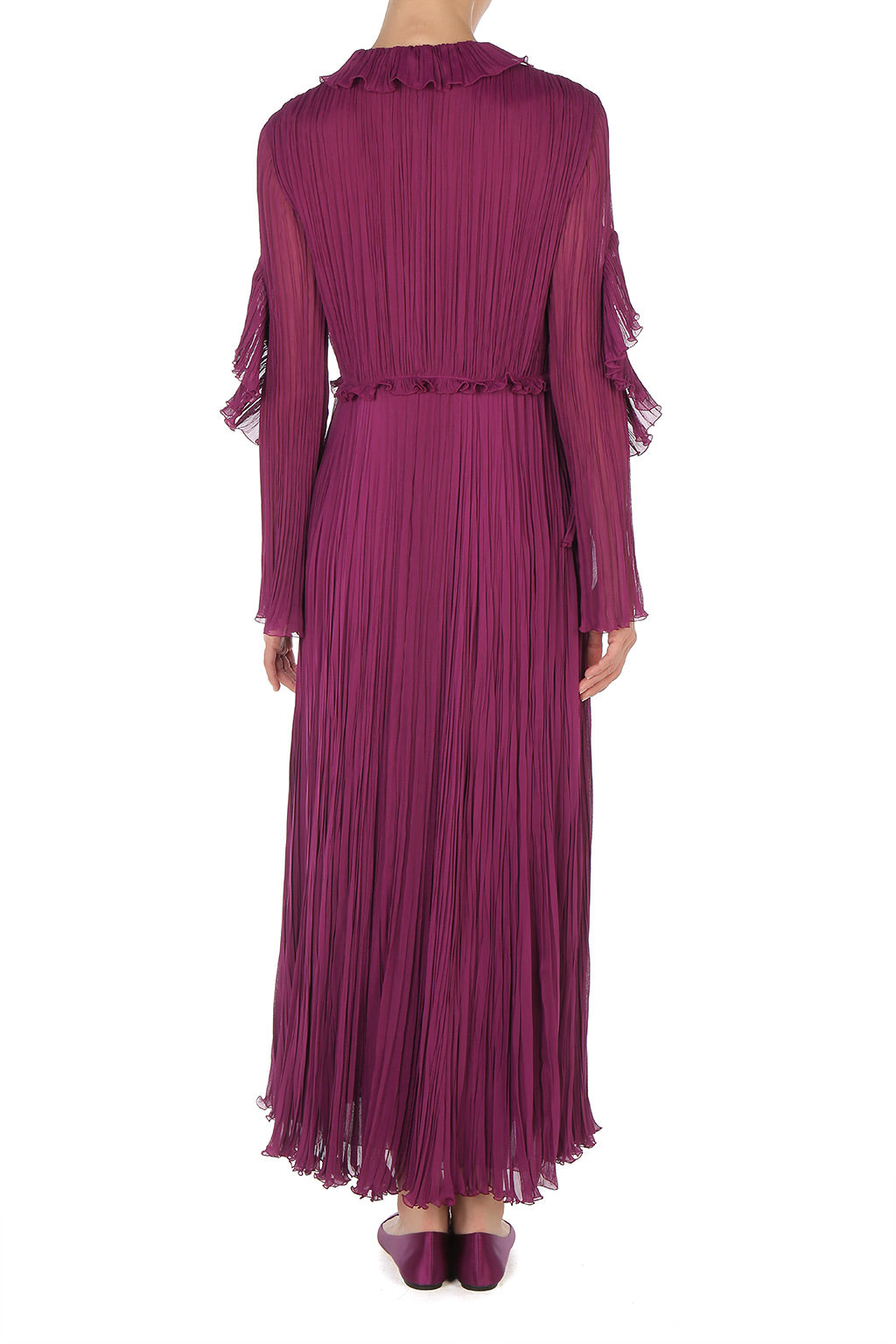 Robe du soir en crêponne de soie - Purple