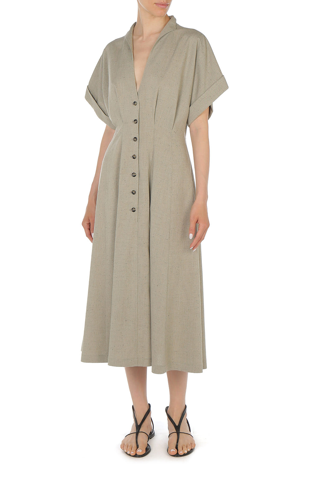Robe chemise en tweed - Light beige