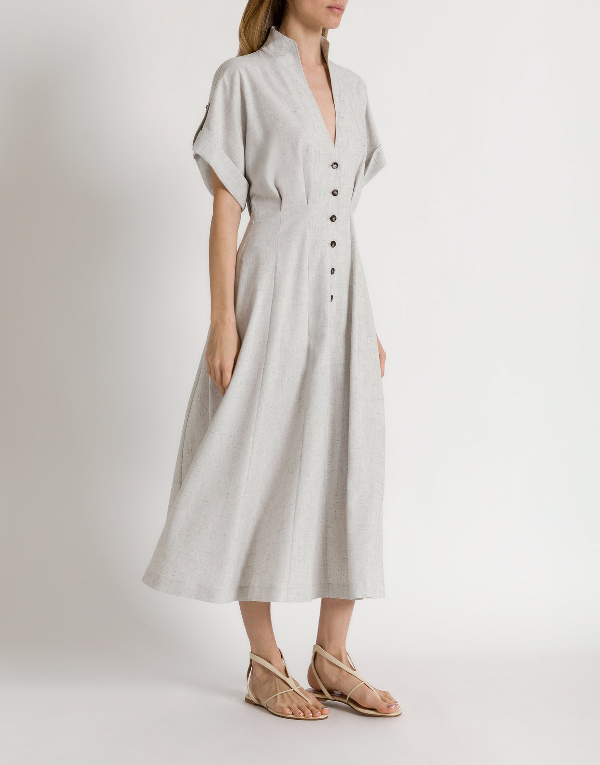 Robe chemise en tweed - White