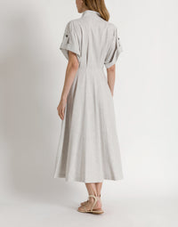 Robe chemise en tweed - White