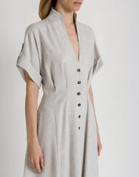 Robe chemise en tweed - White