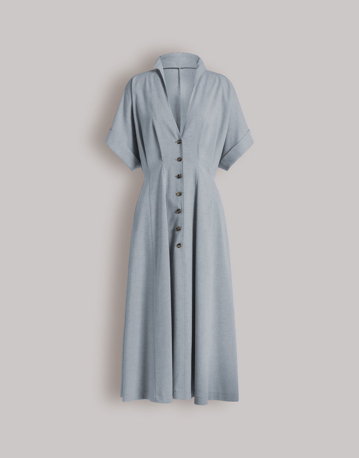 Robe chemise en tweed - Light blue