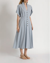 Robe chemise en tweed - Light blue