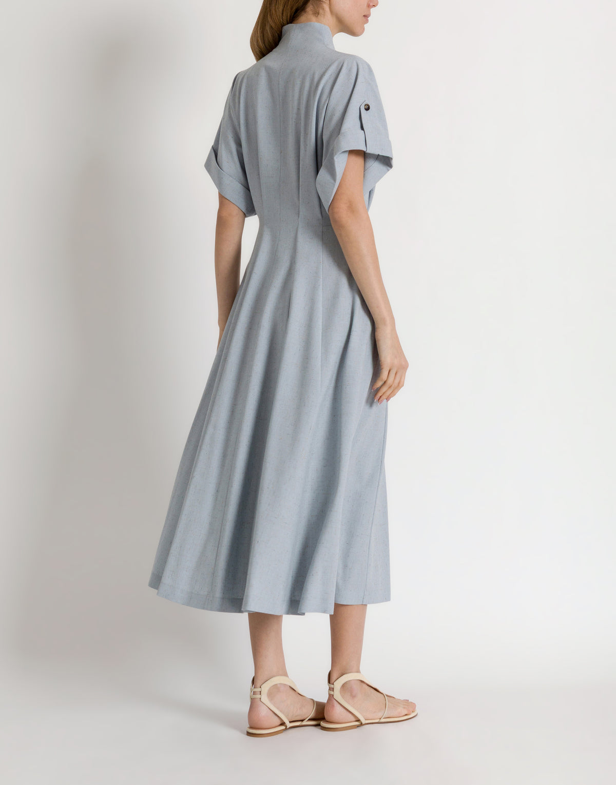Robe chemise en tweed - Light blue